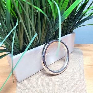 SILPADA | B1117 Thick Round Sterling Silver Hammered Bangle Bracelet